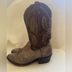 Vintage Panhandle Slim Two-Tone Brown Western Cowboy Boots